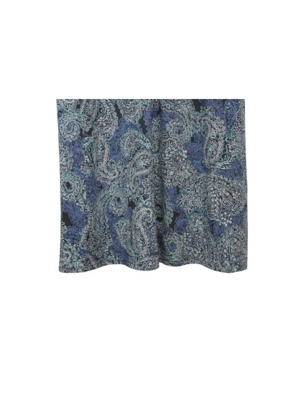 J Jill Wearever Collection Dress Medium Paisley Stretch Knit Knee Length Pockets - Picture 4 of 13